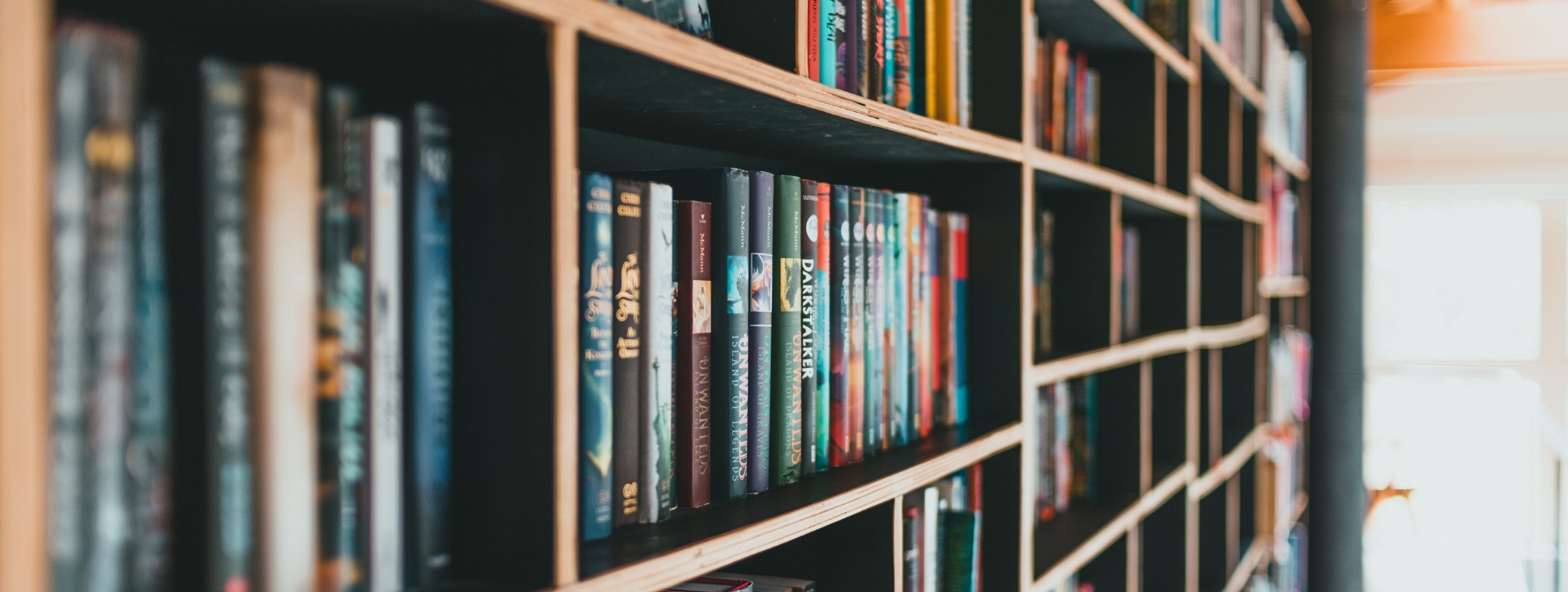 etagère avec des livres