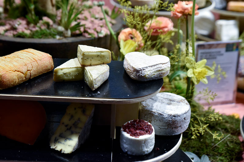 Platter of various cheeses