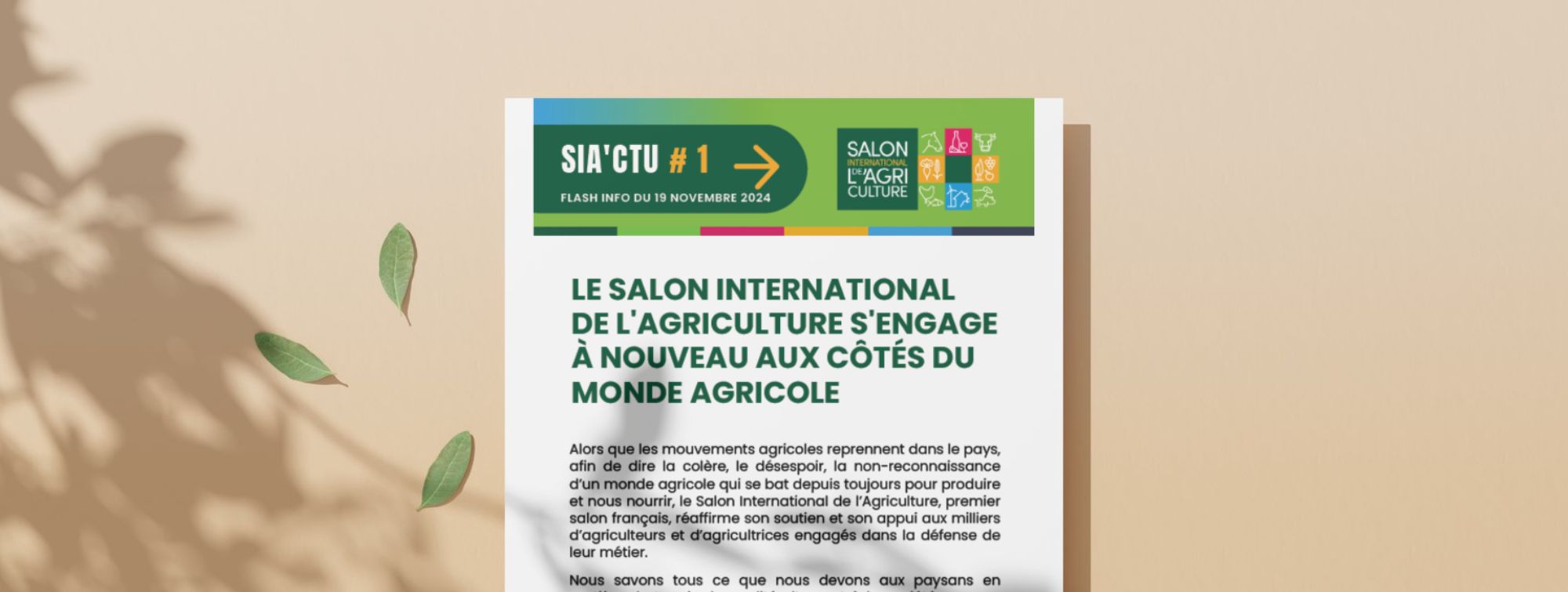 le salon s'engage au côté du monde agricole