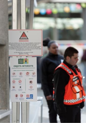 Vigipirate security measures at the entrance of the show