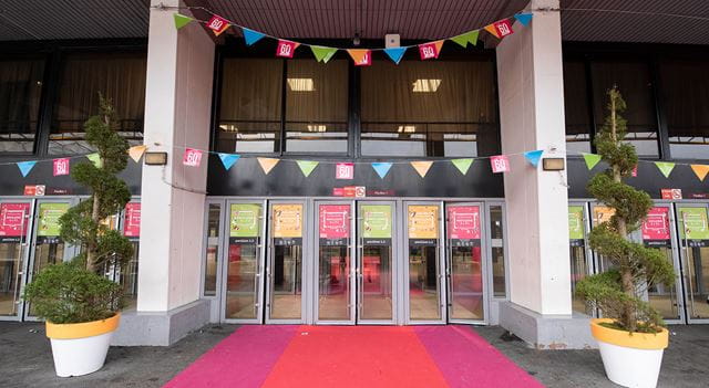 Pink outside entrance